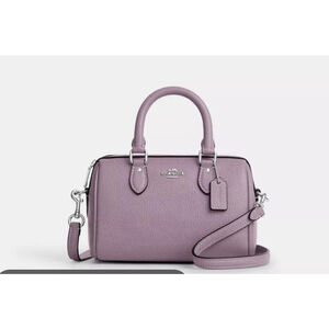 Coach Mini Rowan Crossbody Bag Jasmine Violet Pebbled Leather NWT
